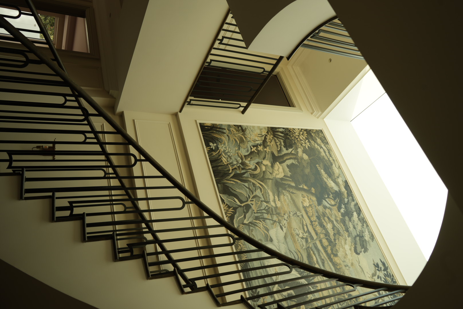 The balustrade unwinding towards the sky