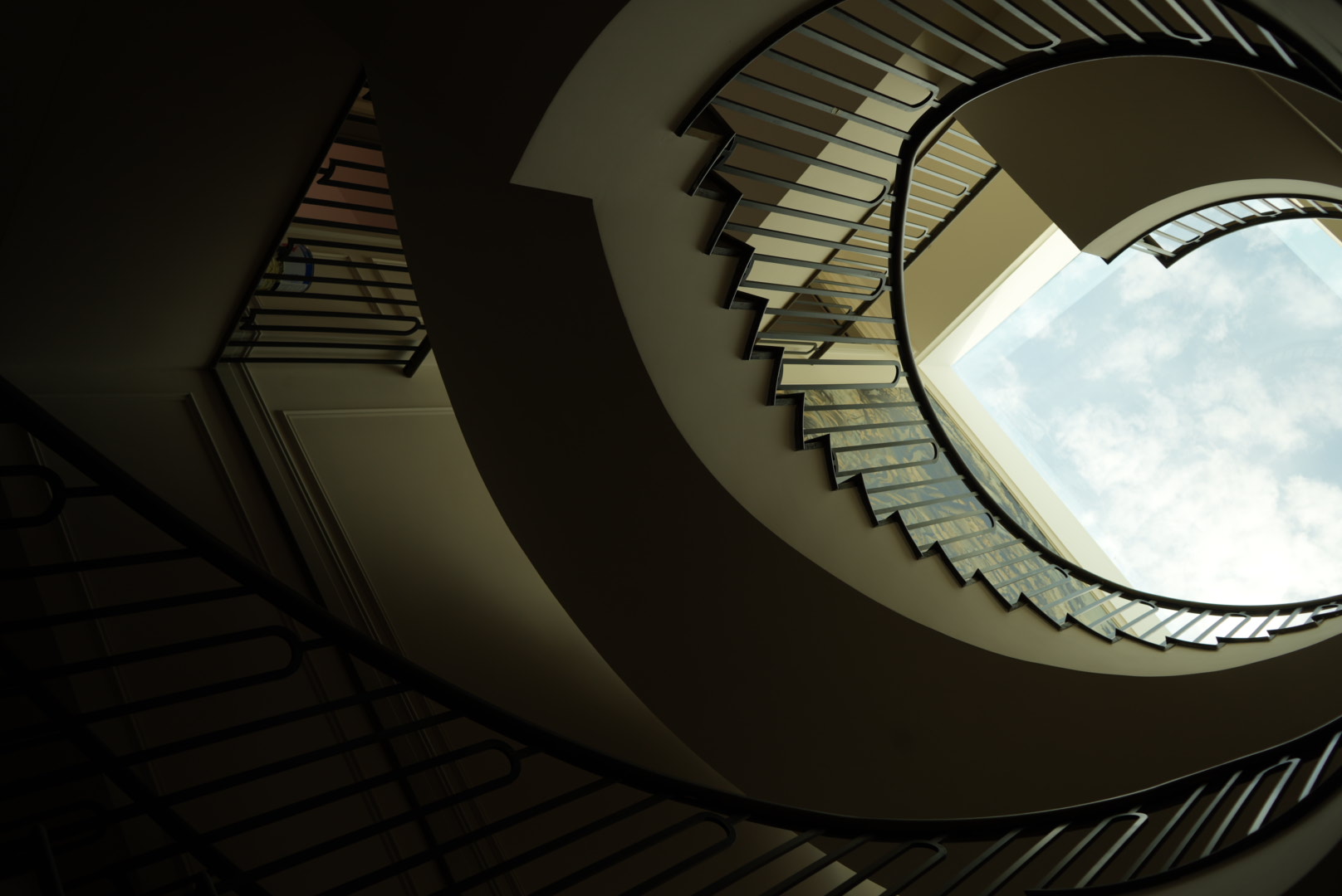 Looking up through the stair