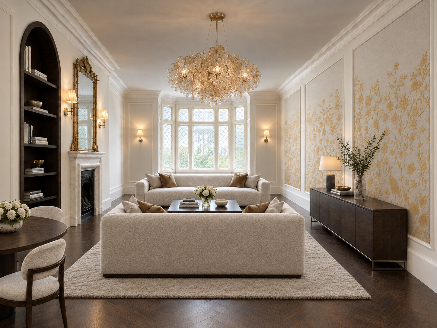 GBG visualisation of a luxurious drawing room in grade Ii listed apartment.