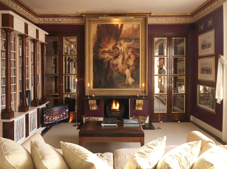 Glorious opulence with a cosy fireplace.