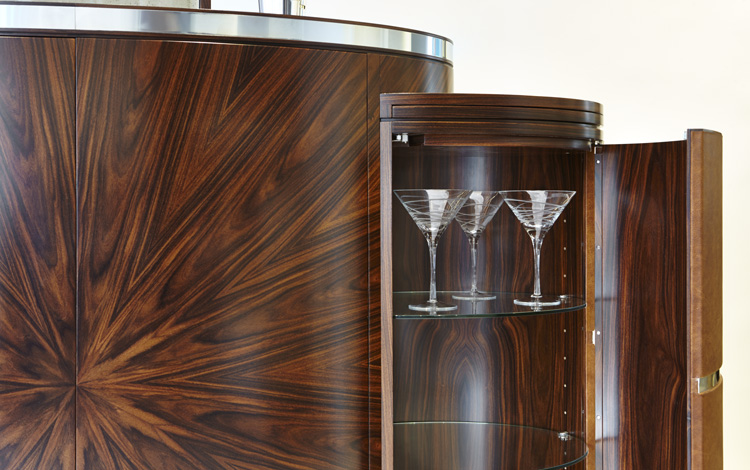 Stunning Macassar ebony detail.