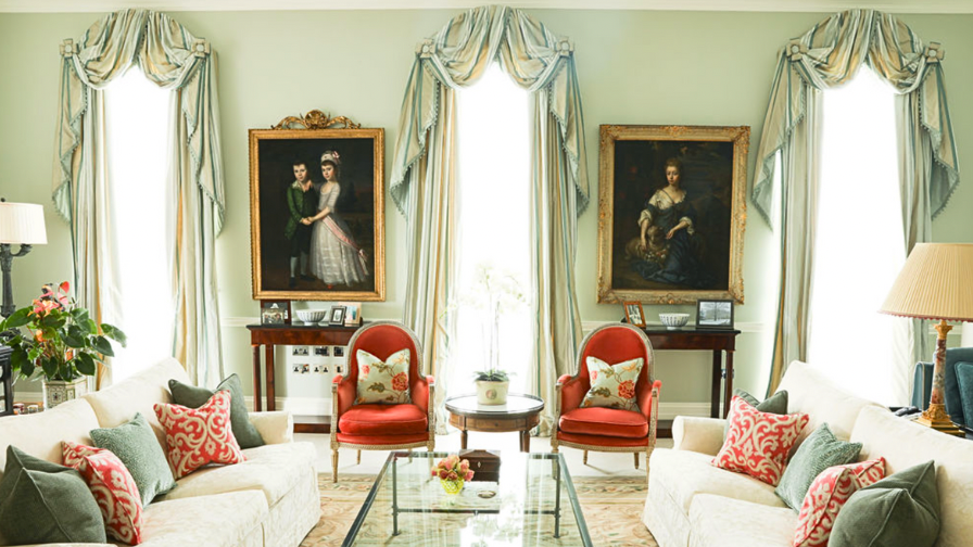 Drawing room, georgian style, traditional interior design, classic interior design, antique furniture