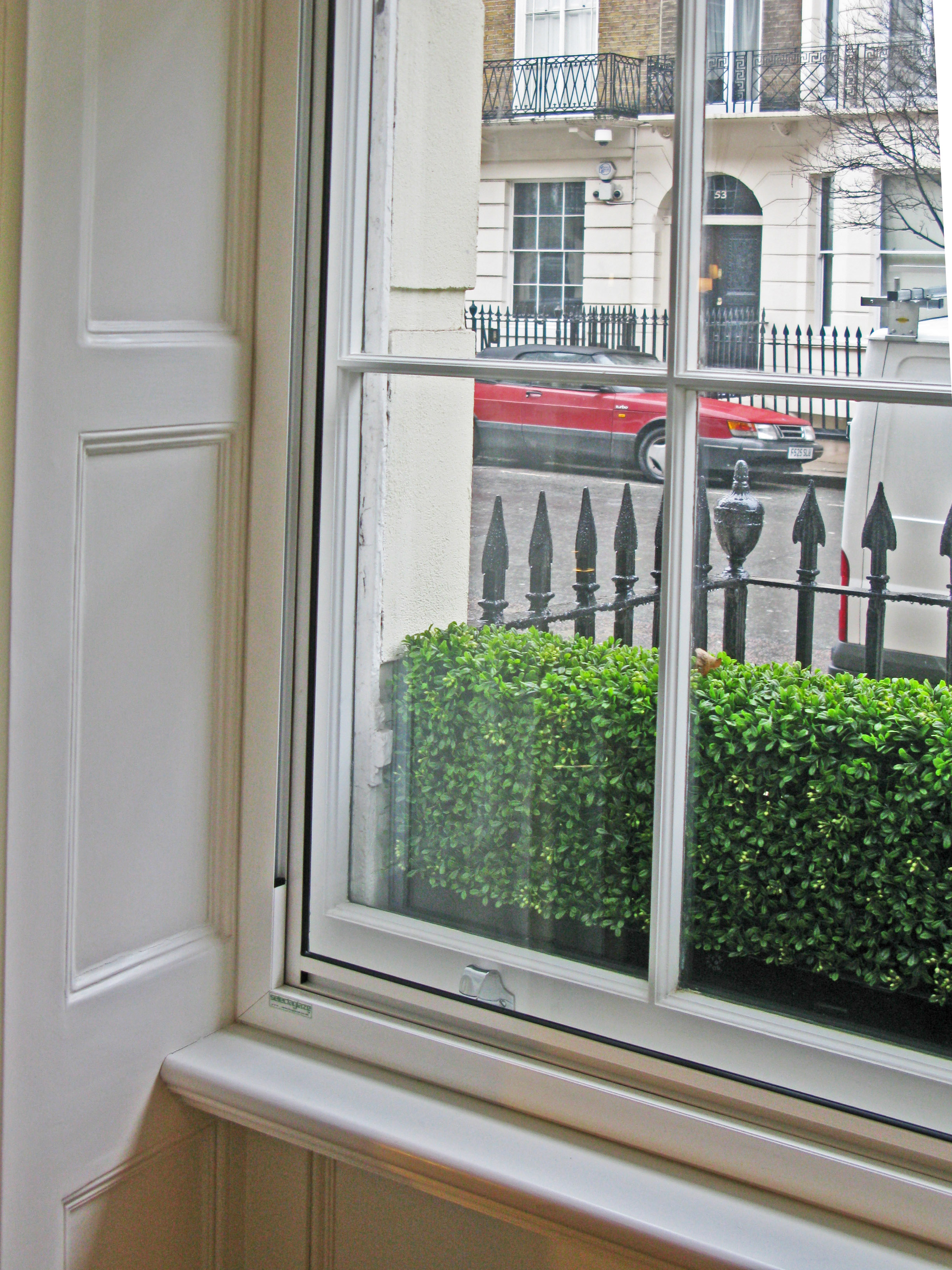 Close up of the installed secondary glazing showing the flush and discreet finish 