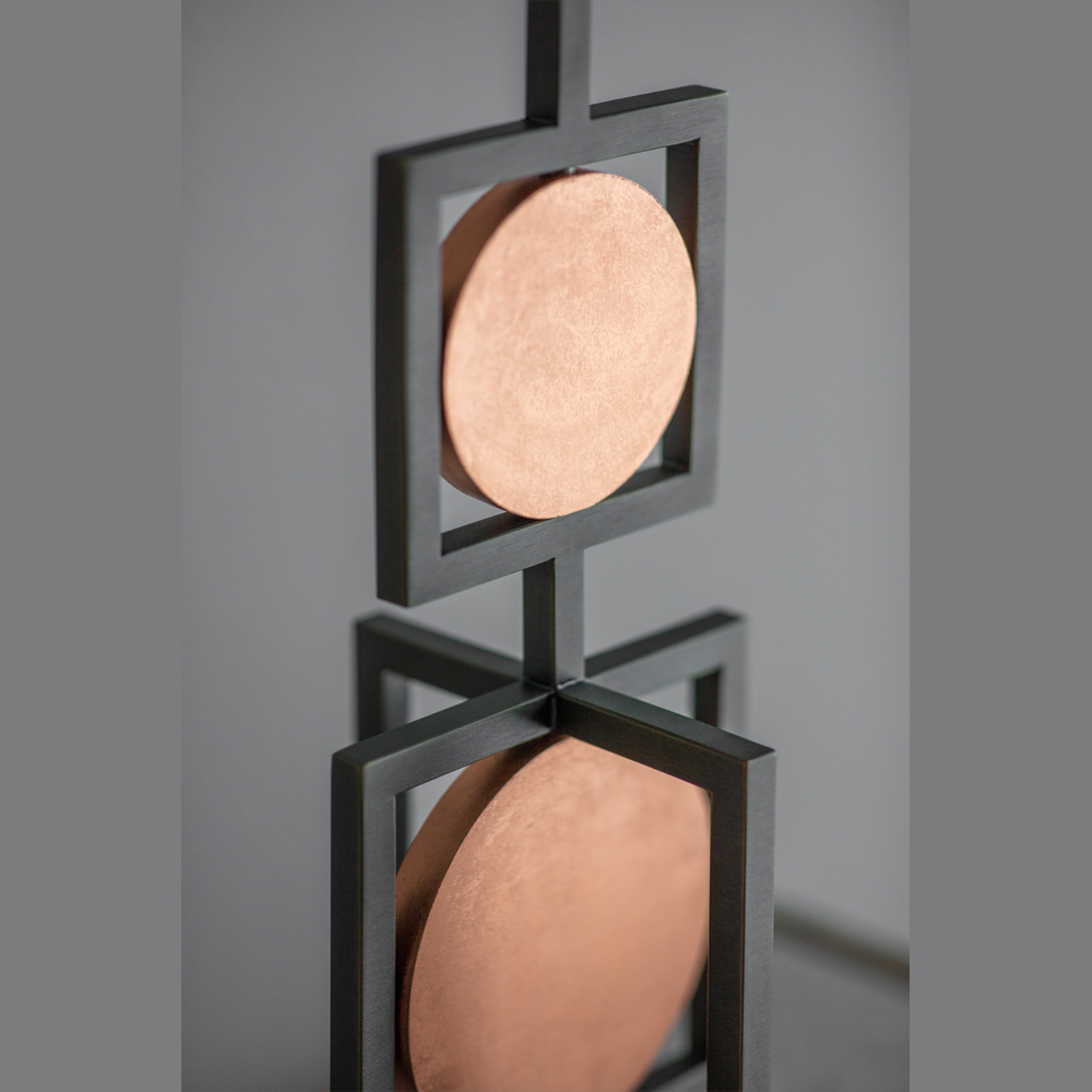 Aureol Table Lamp Detail with Rose Gold Discs