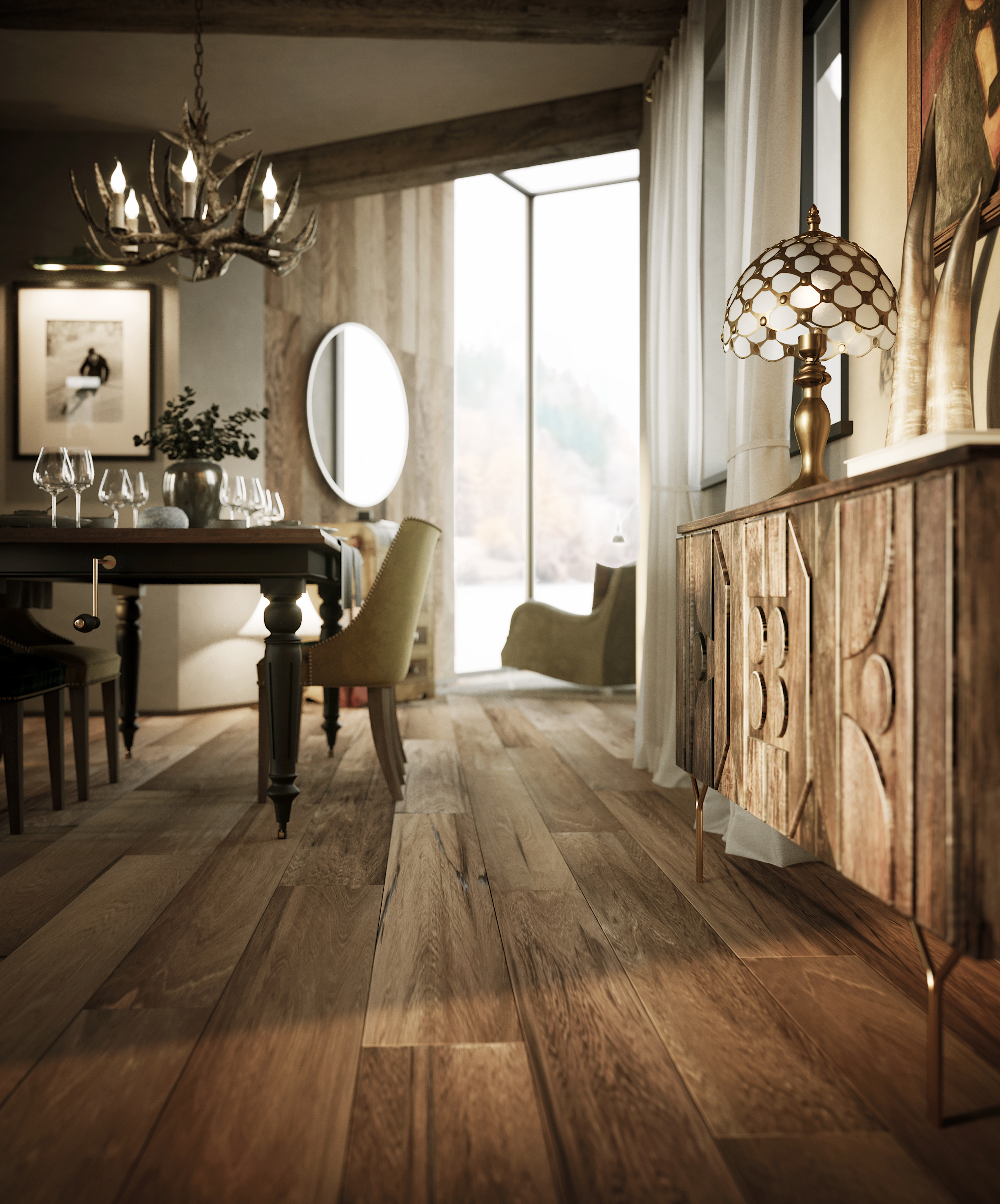 Luxury-Bio-Chalet-in-Megève-Piccardi-Living-artisanal-wood-floor-details