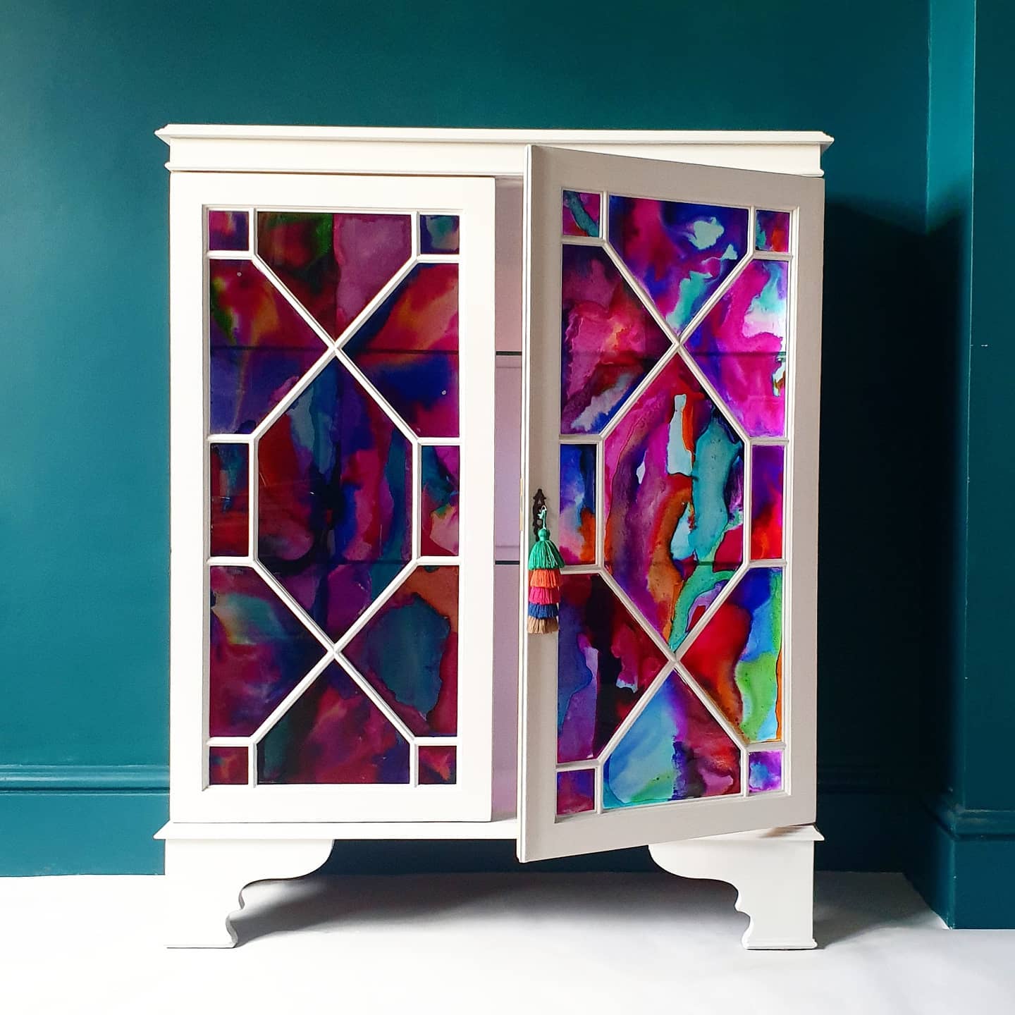 Restored Hand Painted Classic Display Cabinet from Chloe Kempster Design