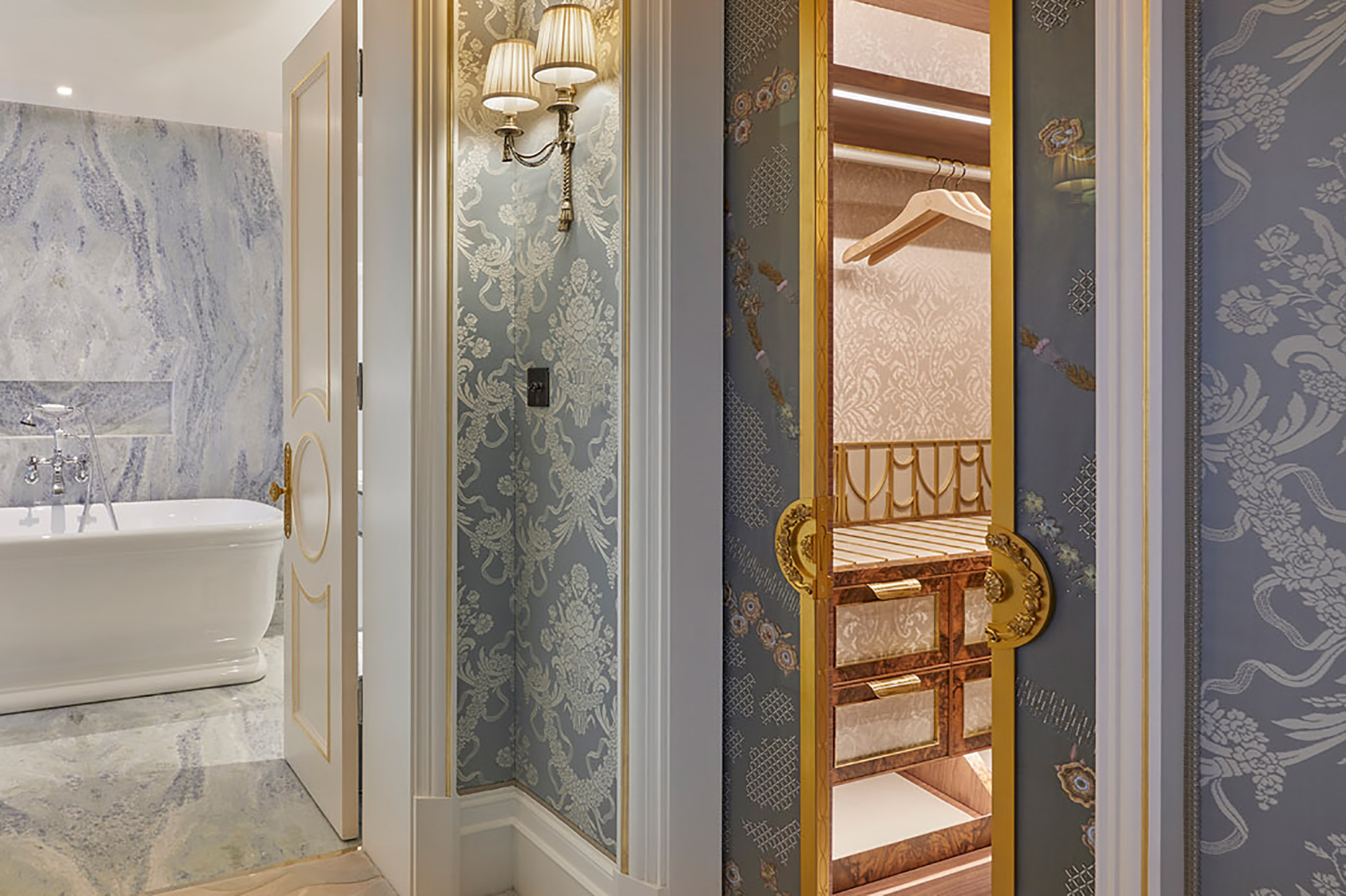 Bespoke sliding doors made by Collier Webb for Claridge's Royal Suite