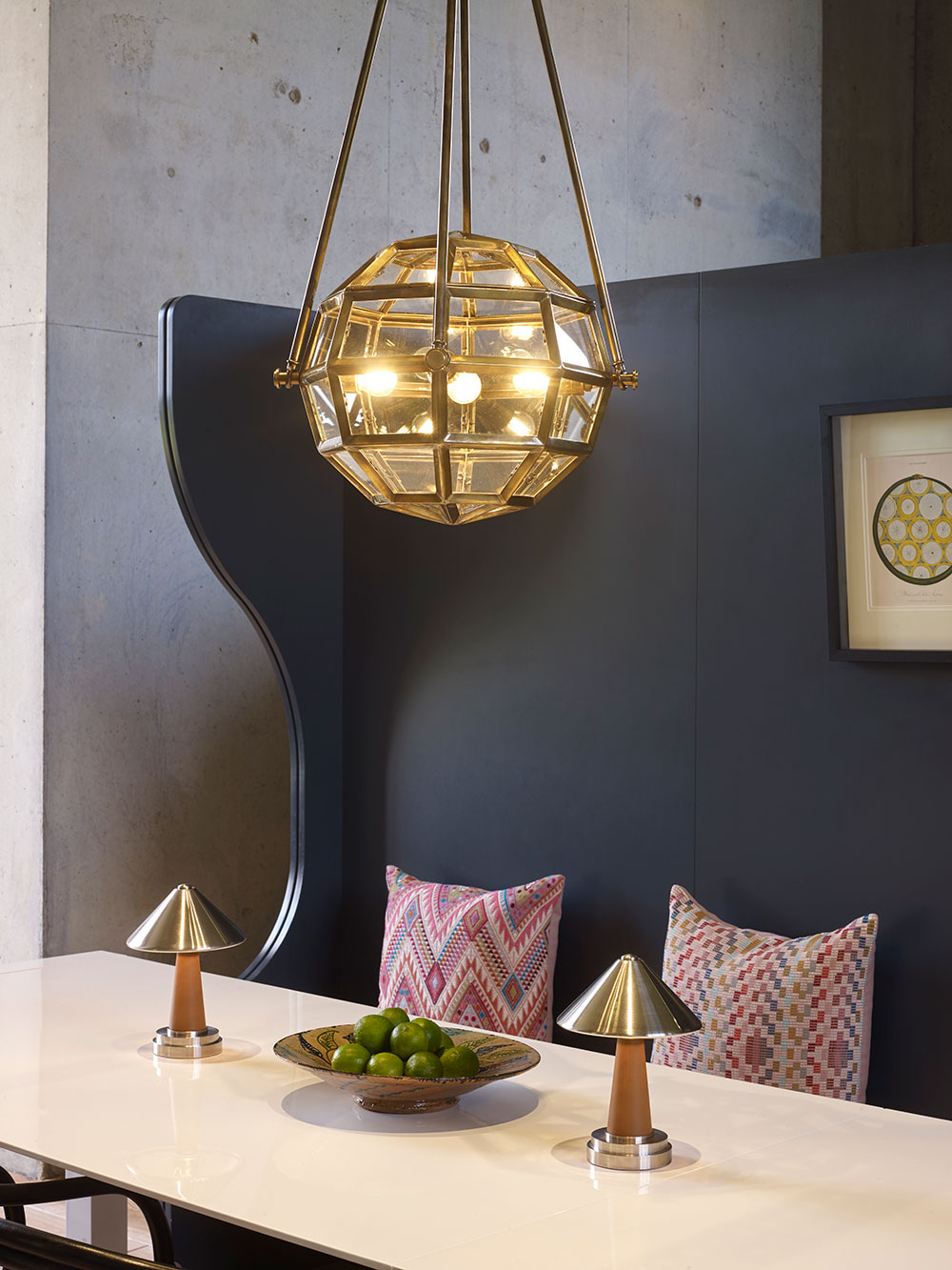 Norman Globe light by Collier Webb seen with their battery operated Mini Shitake lamps