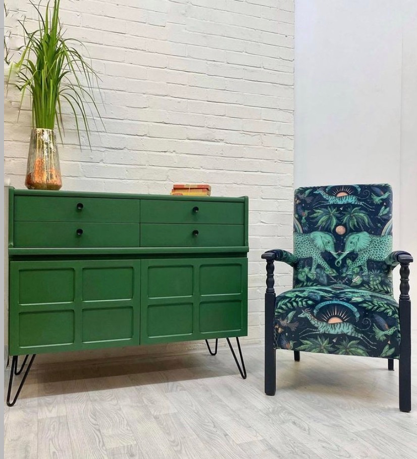 The House of Upcycling: Colour Me KT Refinished Mid Century Sideboard & Chair