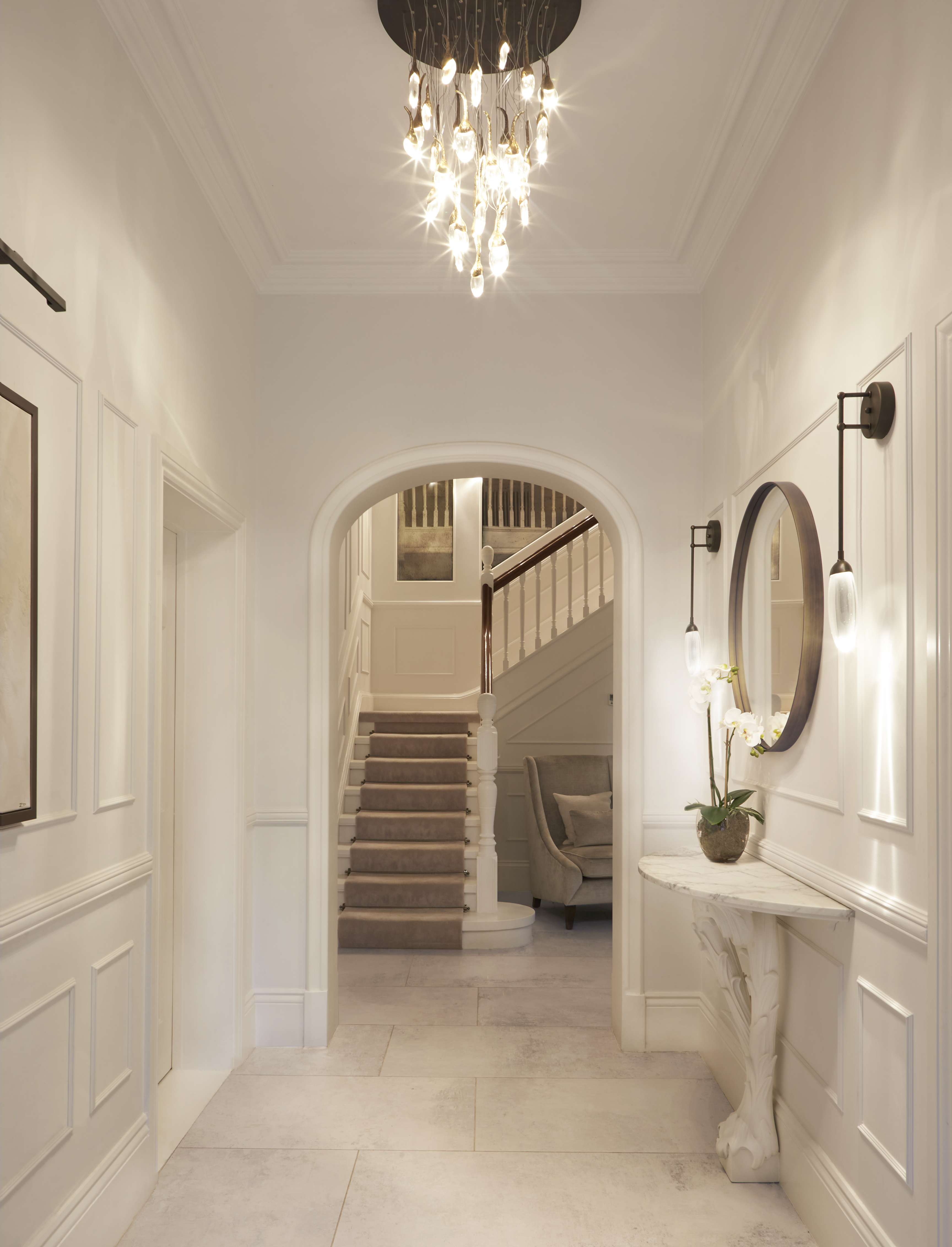 Interiors by Ingrid Grand entrance hall with contemporary paneling