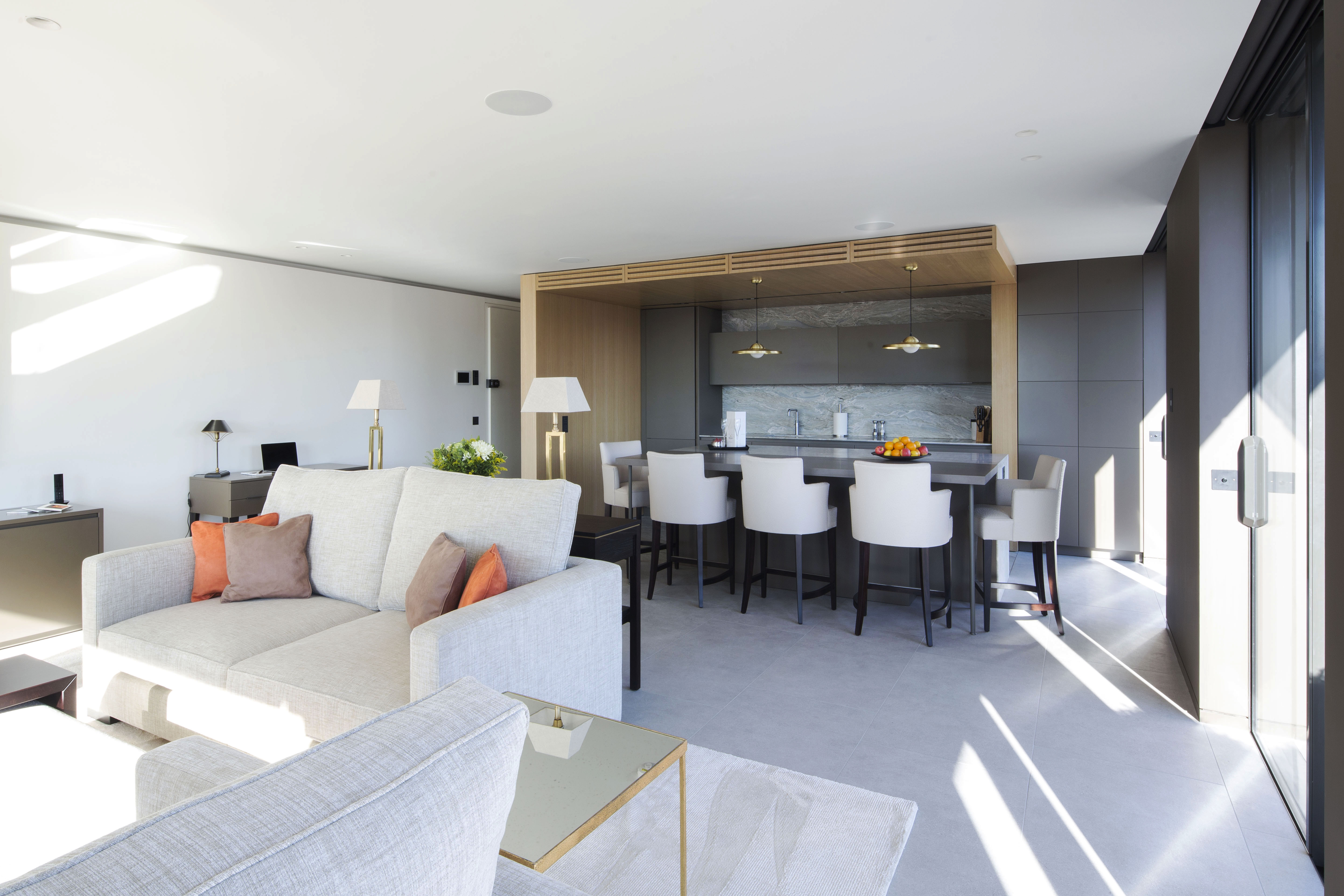 Marylebone Penthouse - Living and kitchen