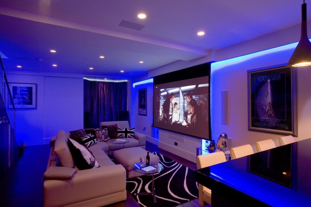 Cinema Room with Bar and LEd lighting
