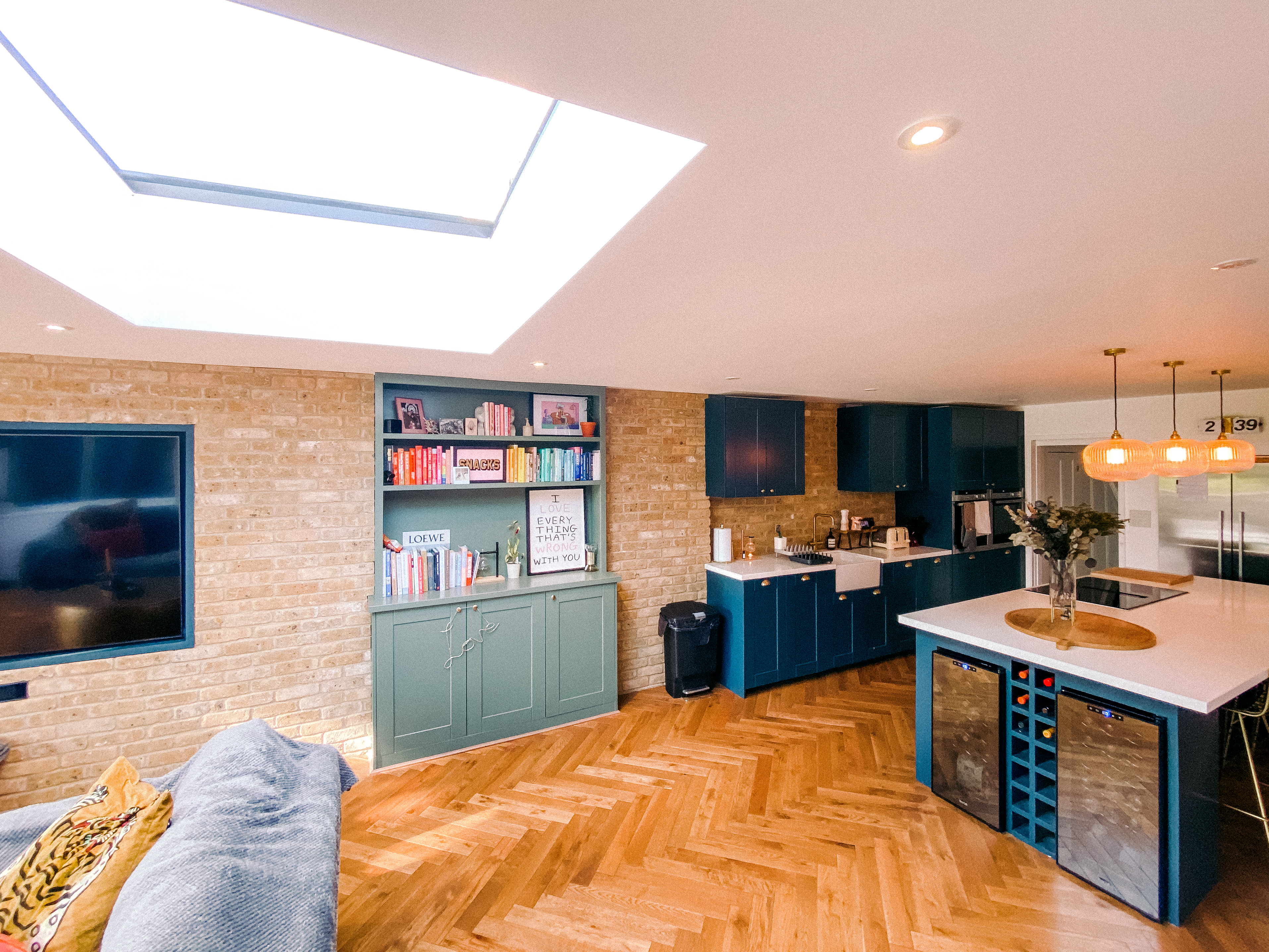 Brick Slips in a living room kitchen