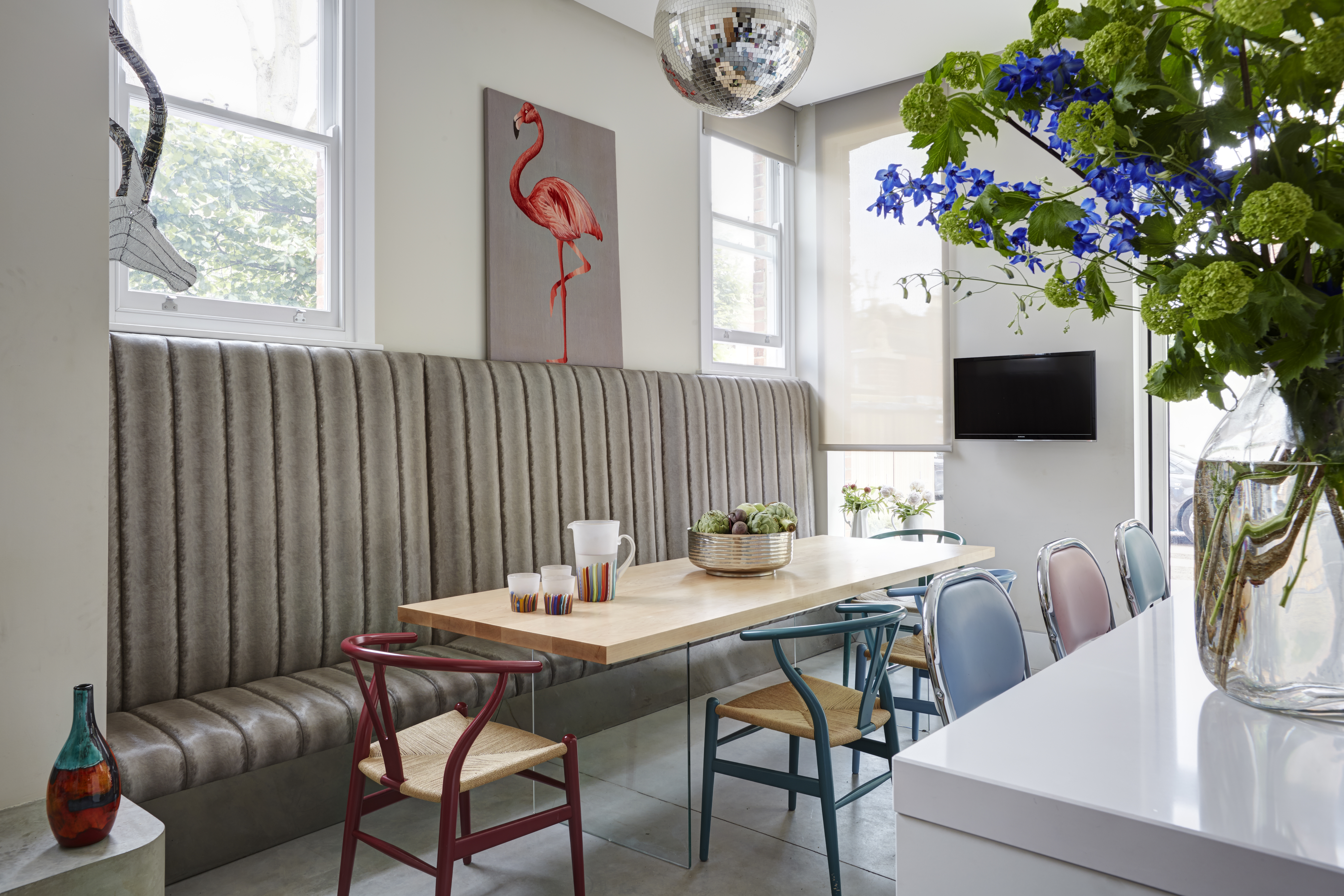 Fun Kitchen/Dining Room with Bespoke Banquette