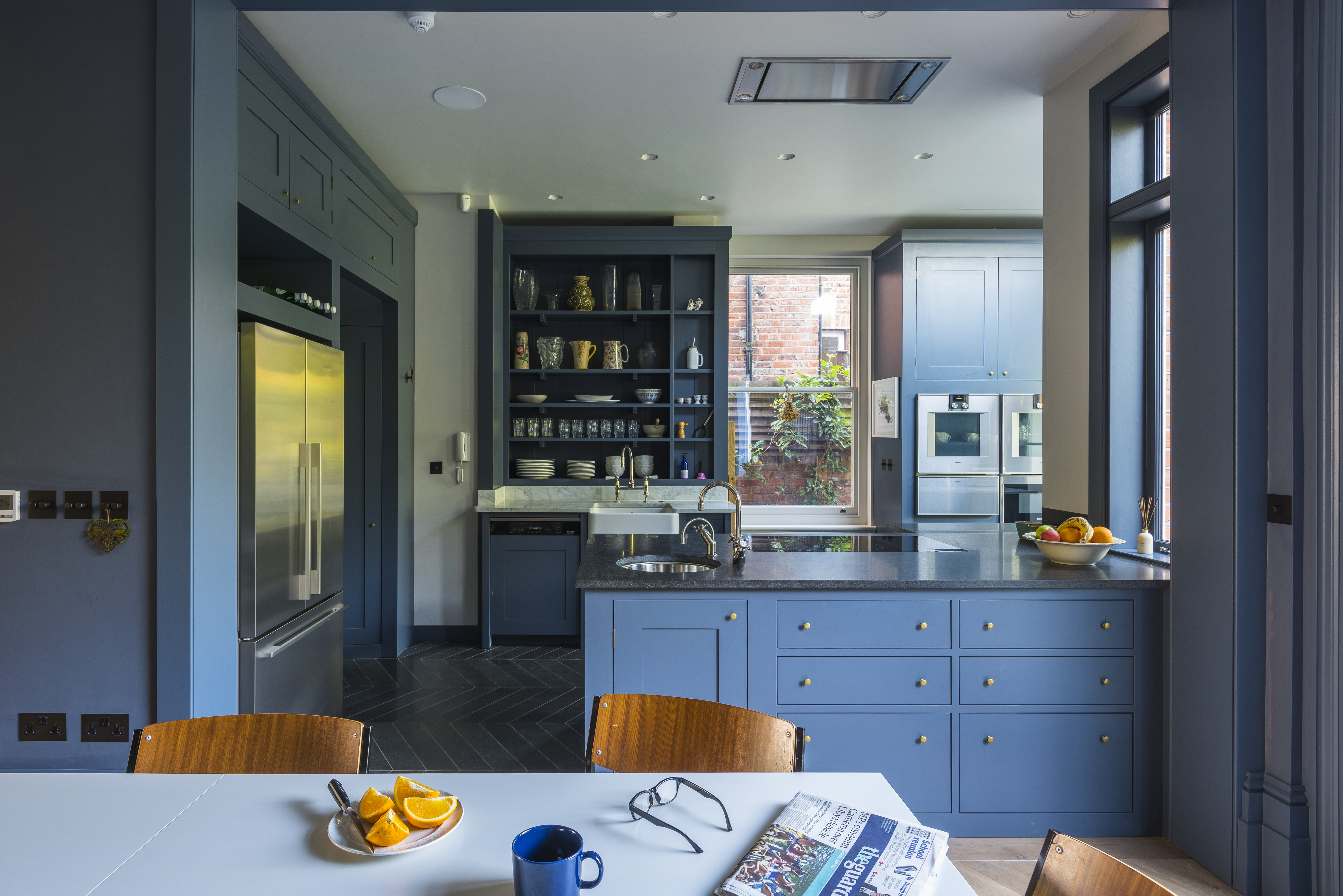 Hand pained shaker style kitchen in Hampstead