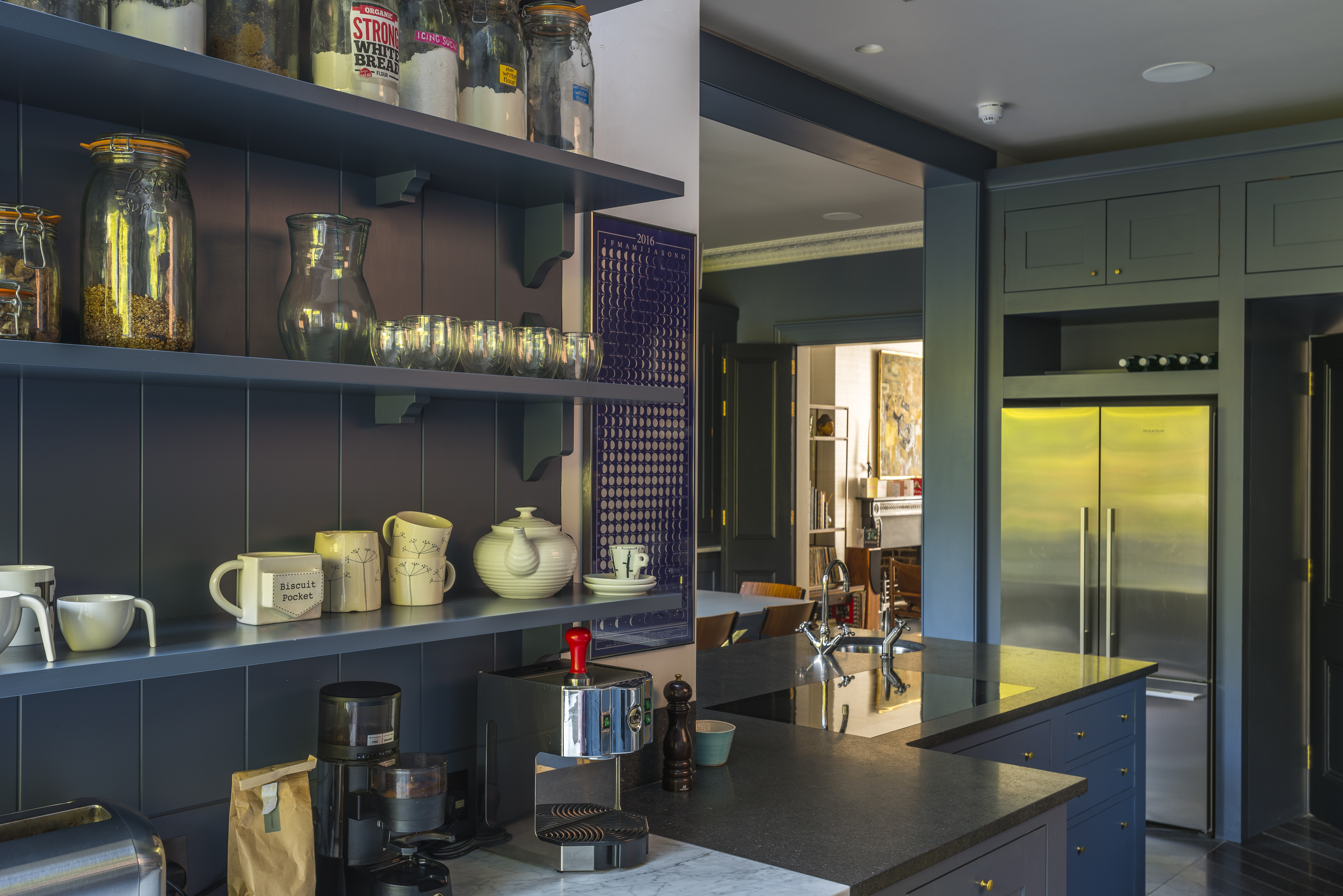 Coffee making area in a Shaker style kitchen