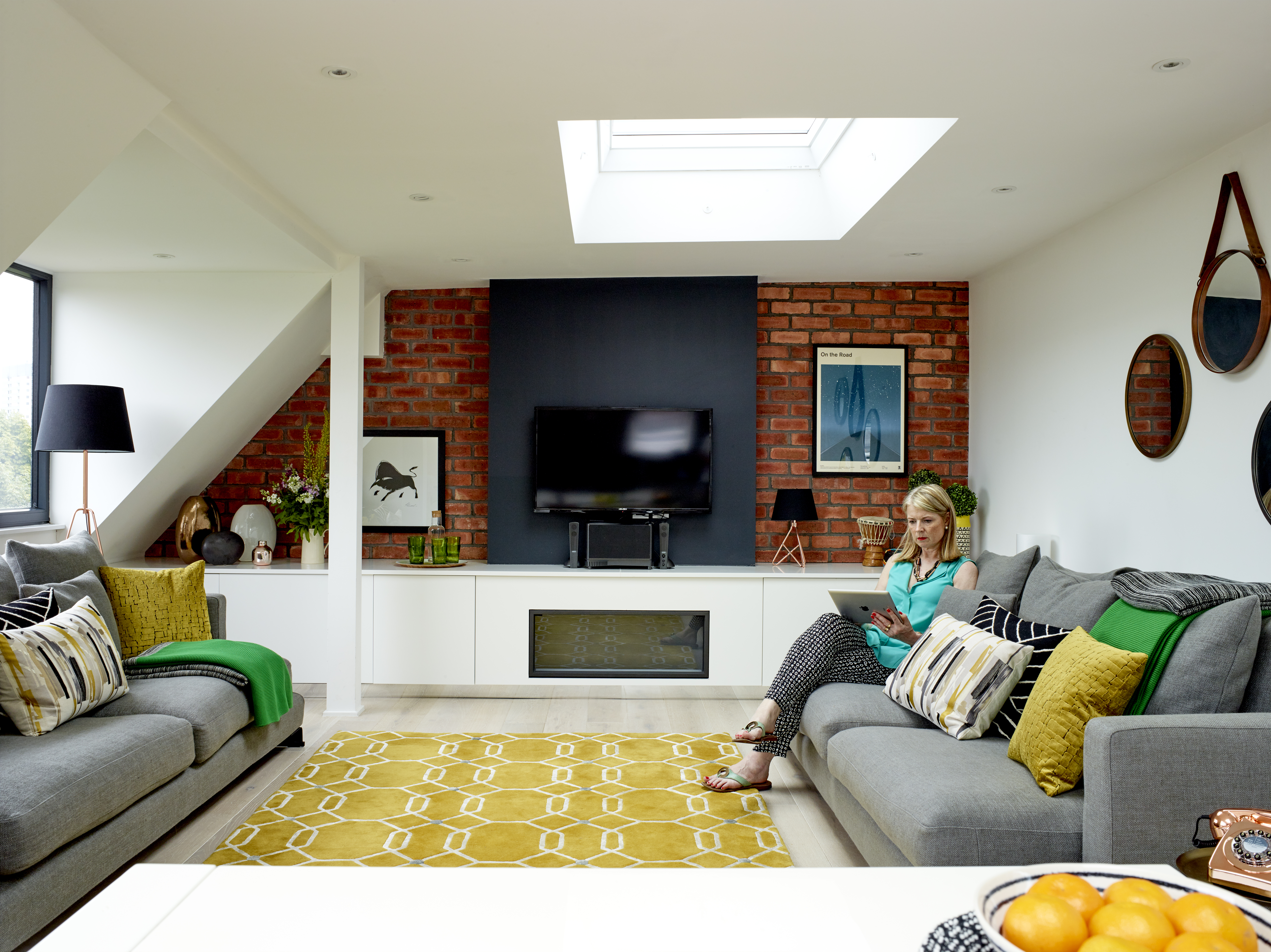 Living room in a loft conversion, West Hampstead
