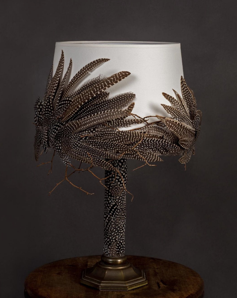 The House of Upcycling: Feather Resurfaced Lamp Stand from Sue Gifford Design
