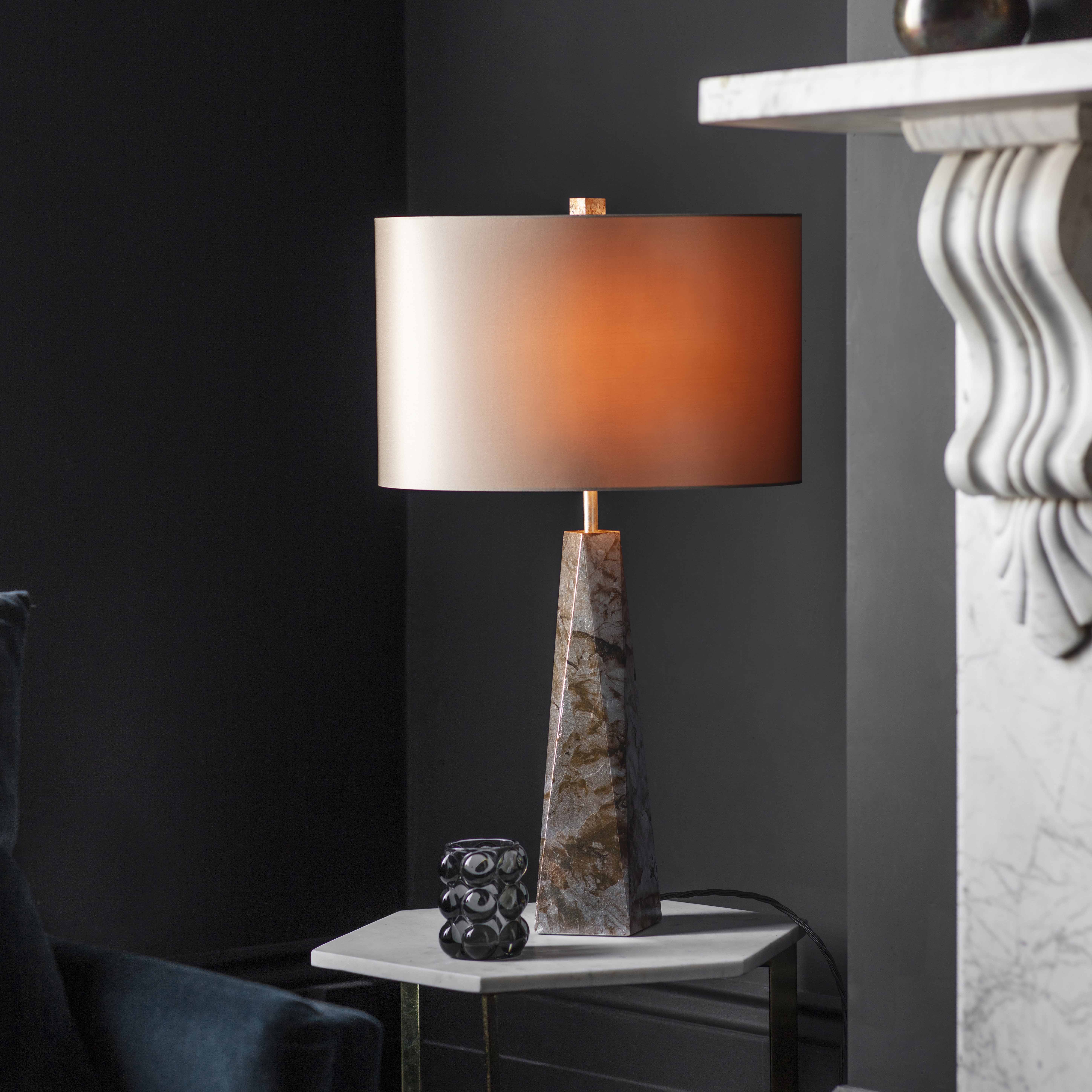Surface Table Lamp in Gilded Blush Marble by Tigermoth Lighting
