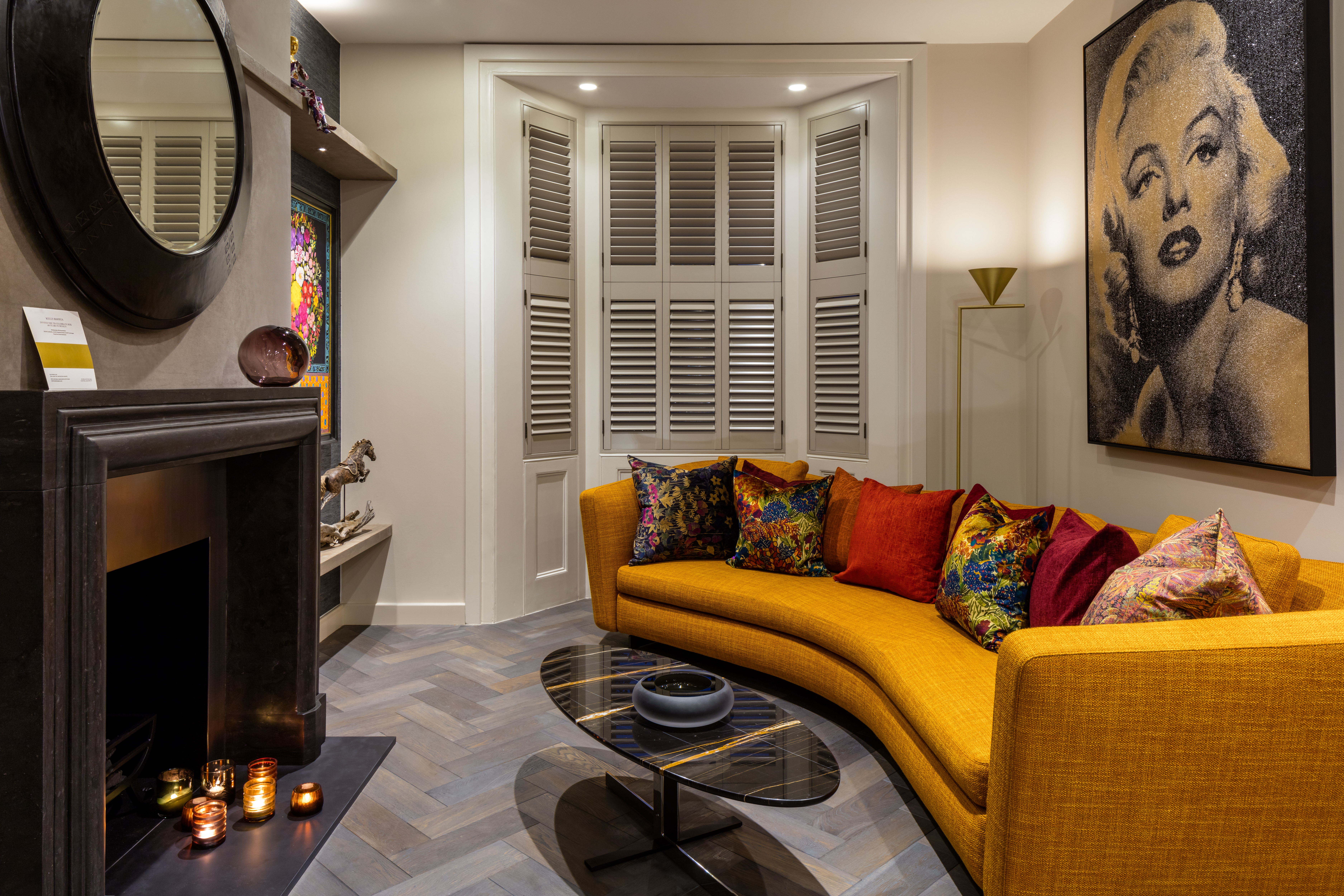 Living Room Minotti sofa in saffron
