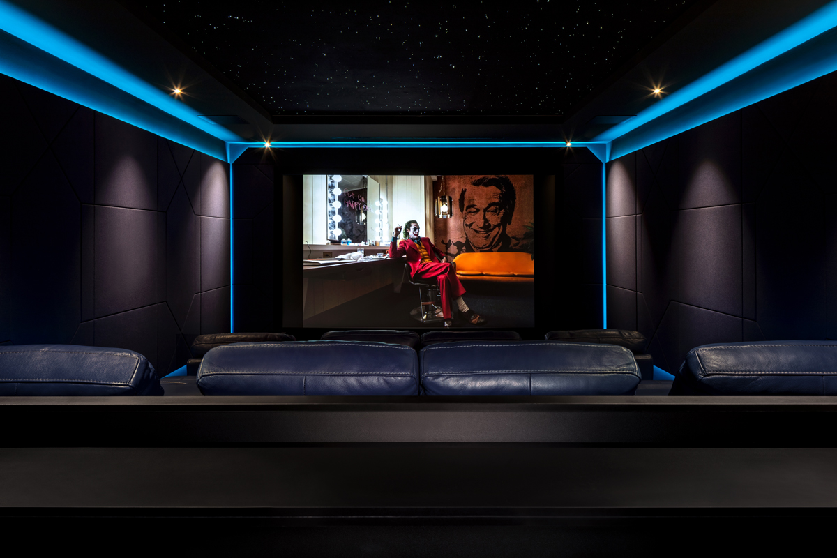Luxury Home Cinema with Starlight Ceiling and Cinema Seats in St George's Hill, Surrey