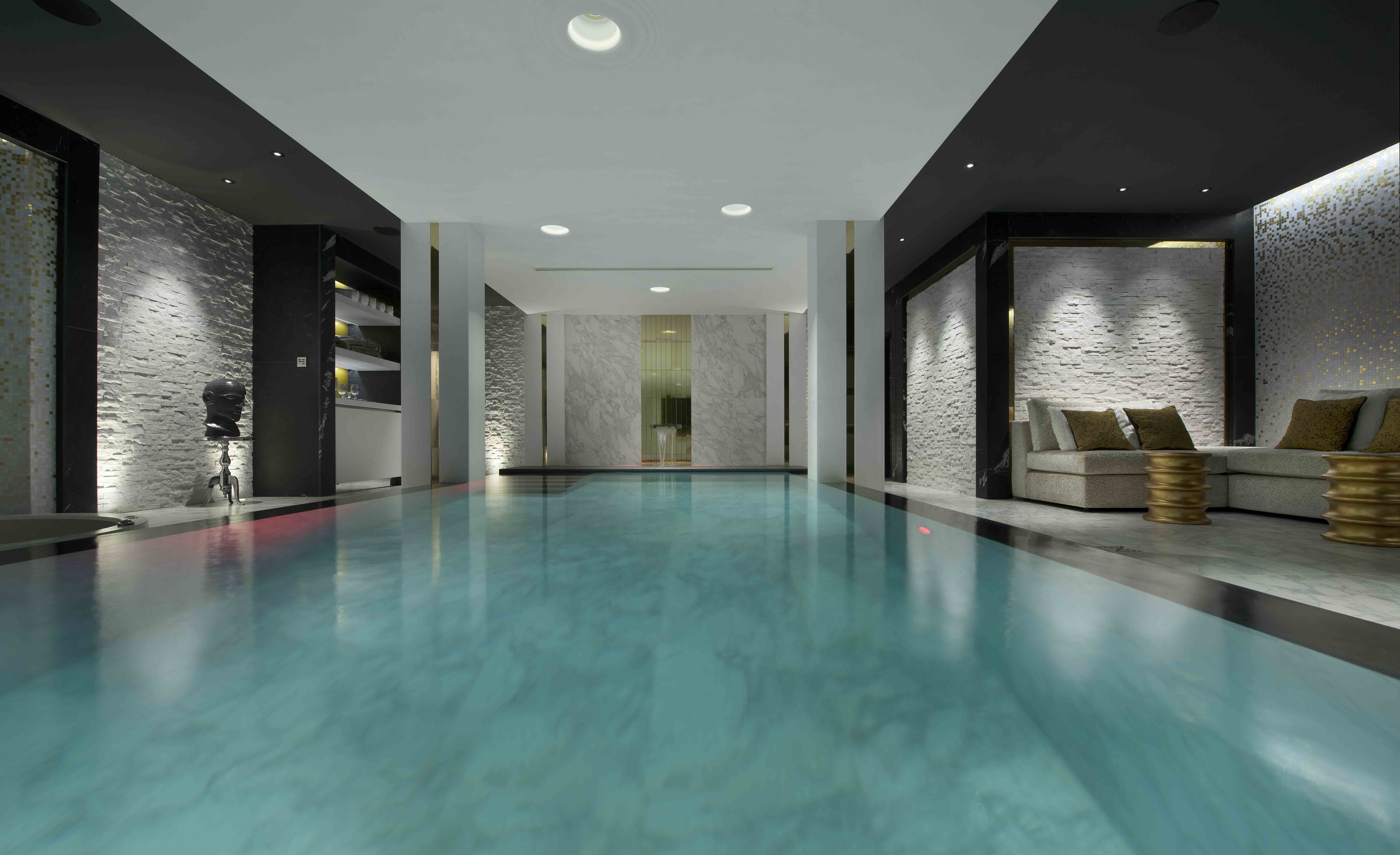 swimming pool spa basement luxury chalet coquelicot le indoor pools courchevel interior piscine 1850 jacuzzi designmag fr