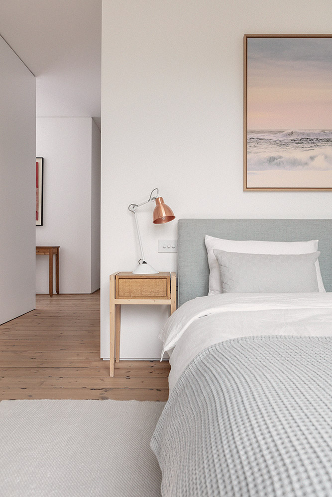 Scandinavian-inspired bedroom with soft colours
