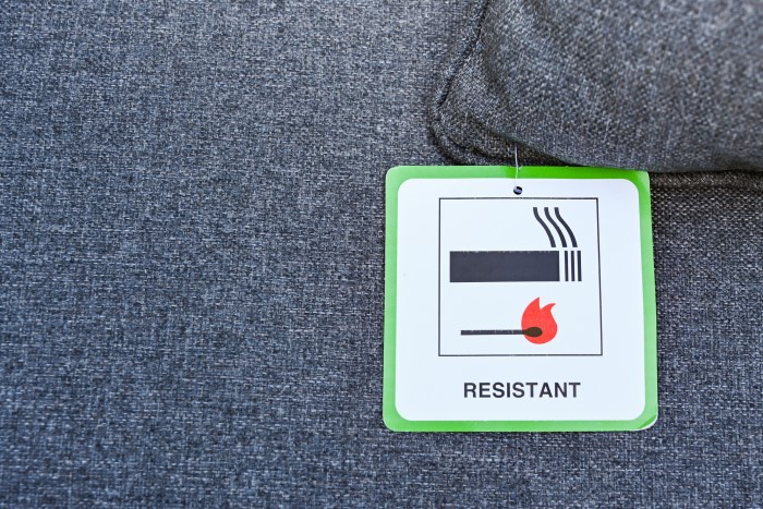Fires Safety Label on Furnishing