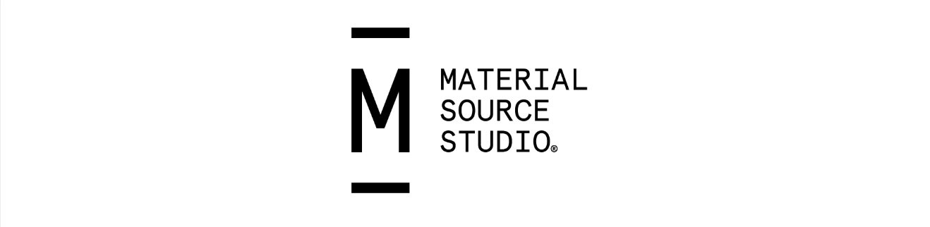 Black and white Material Source Studio logo.