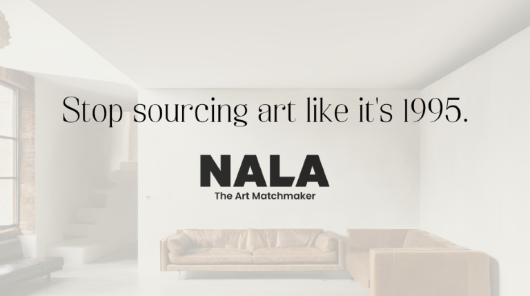 Brown sofas faded out in the background with the NALA logo in front