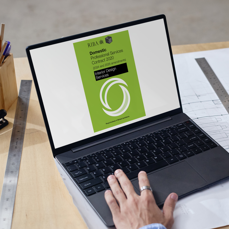 RIBA contract on laptop