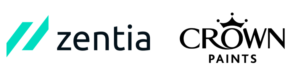 Zentia and Crown Paints Logos.