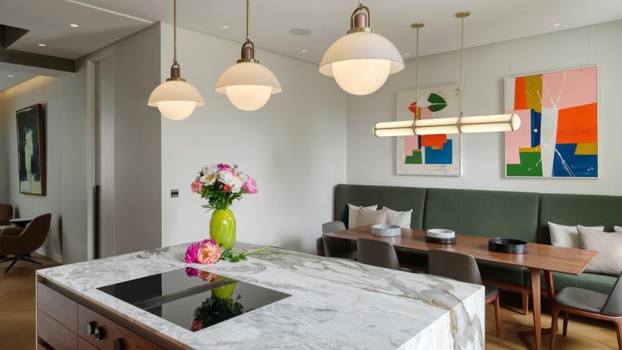 Kitchen Island and Dining Area