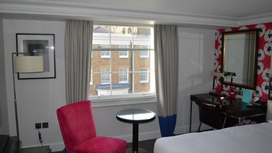 Guest room at The Arch Hotel, London with Selectaglaze secondary glazing