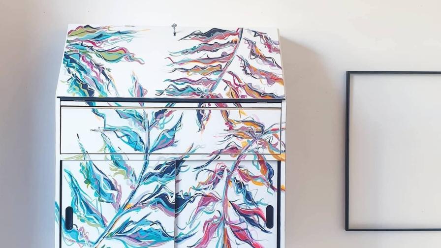 Vintage Hand Painted Botanical Bureau from Chloe Kempster Design