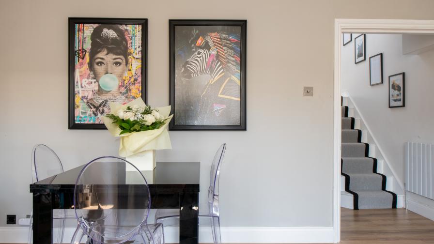 Dining Room - Cartel chairs and Audrey Hepburn paint