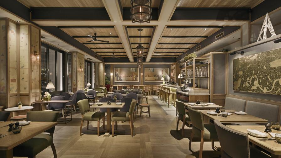 Fumed Parquet fitted in Percy & Founders Restaurant, London