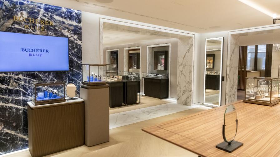 marble displays in the Bucherer store (c)Bucherer