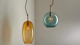 Ceiling handblown glass pendant lights that blend traditional bohemian glassmaking with modern classical design