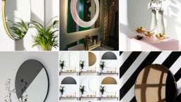 Handmade Modern Small & Large Round Mirrors Frameless or with Brass & Colour Frames