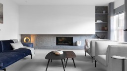 Lounge with bespoke fireplace 