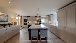 A beautiful country kitchen for a barn conversation in the heart of the Yorkshire Dales, designed for a fun young family with a modern country aesthetic.
