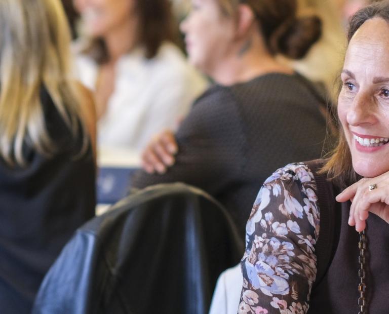 Woman attending conference