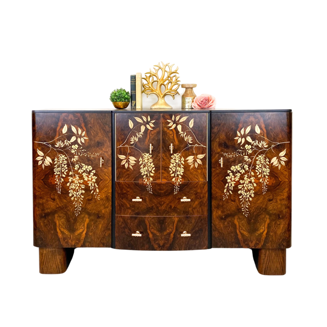Beautility MCM Sideboard with Gold Leaf Detail